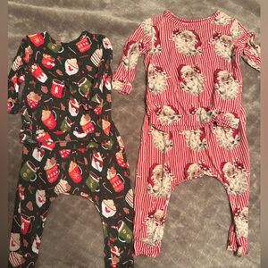 Bunny Knots Bamboo velveteen pj sets 6-12 months